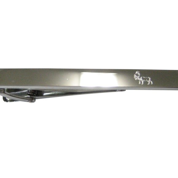Silver Toned Etched Sleek Komodo Dragon Tie Clip